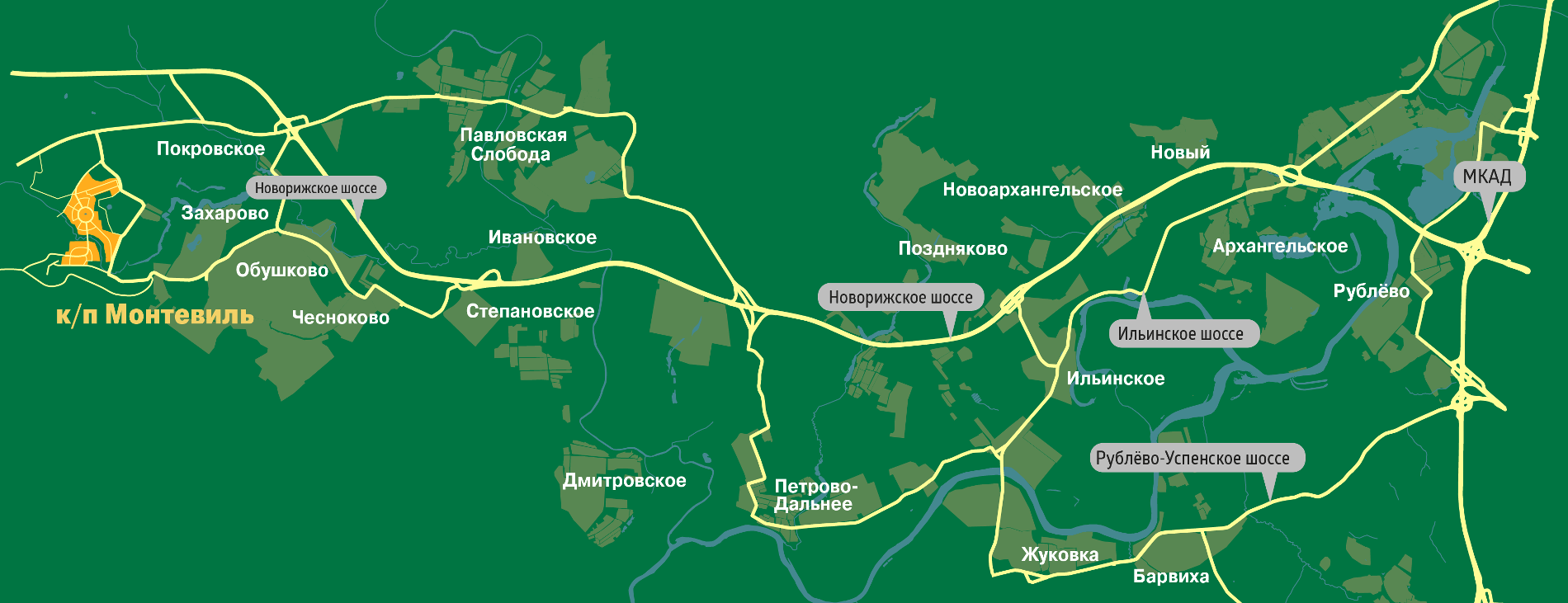 Схематическая Карта Проезда К Коттеджному Поселку Монтевиль